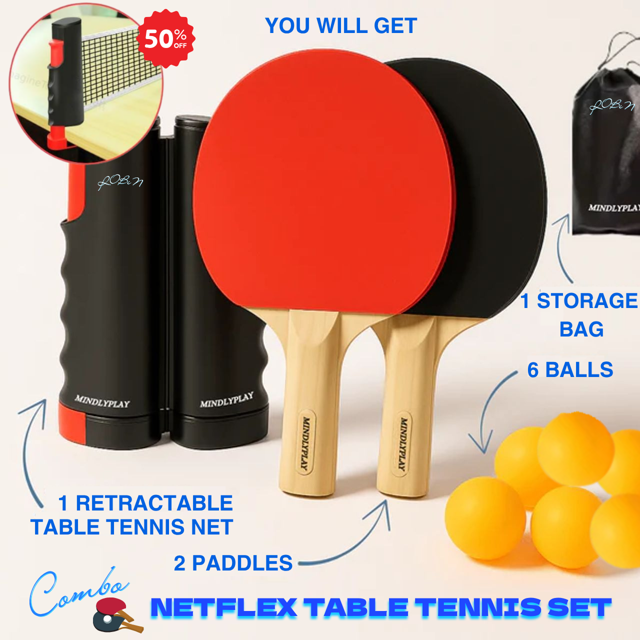 🔥 Limited Time Offer 🏓 NetFlex All-in-One Table Tennis Set – Play Anytime, Anywhere