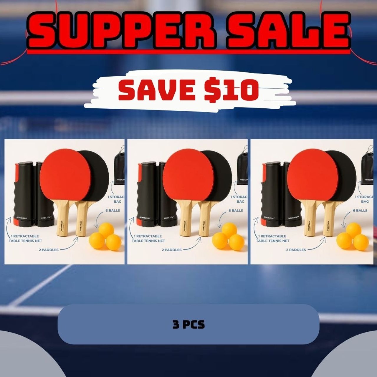 🔥 Limited Time Offer 🏓 NetFlex All-in-One Table Tennis Set – Play Anytime, Anywhere