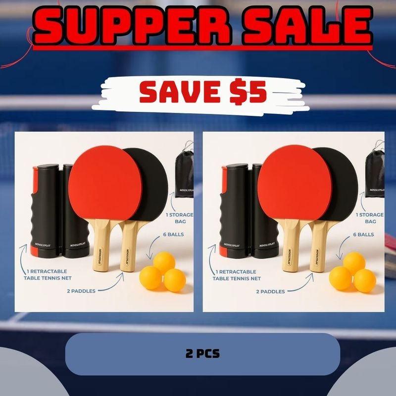 🔥 Limited Time Offer 🏓 NetFlex All-in-One Table Tennis Set – Play Anytime, Anywhere